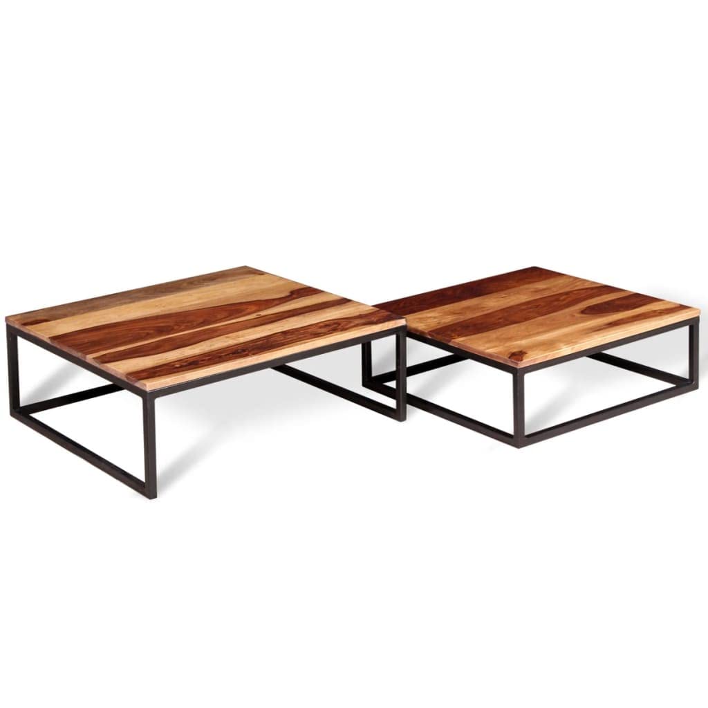 Two Piece Nesting Coffee Table Set Solid Sheesham Wood J181491