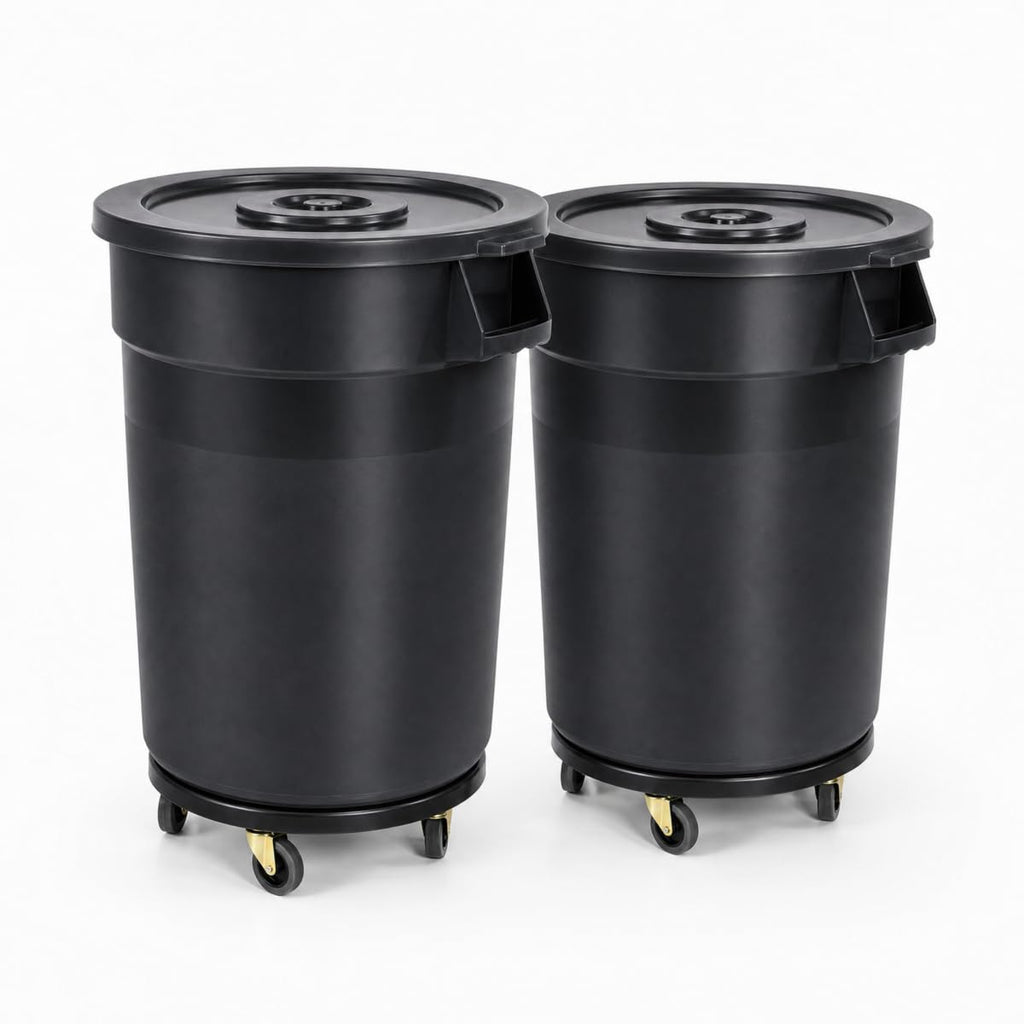 32 Gallon Outdoor Trash Can with Lid and Wheels, 2 Pack G53095