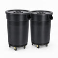 32 Gallon Outdoor Trash Can with Lid and Wheels, 2 Pack G53095