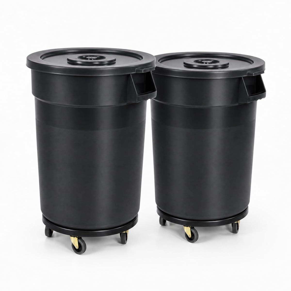 32 Gallon Outdoor Trash Can with Lid and Wheels, 2 Pack G53095