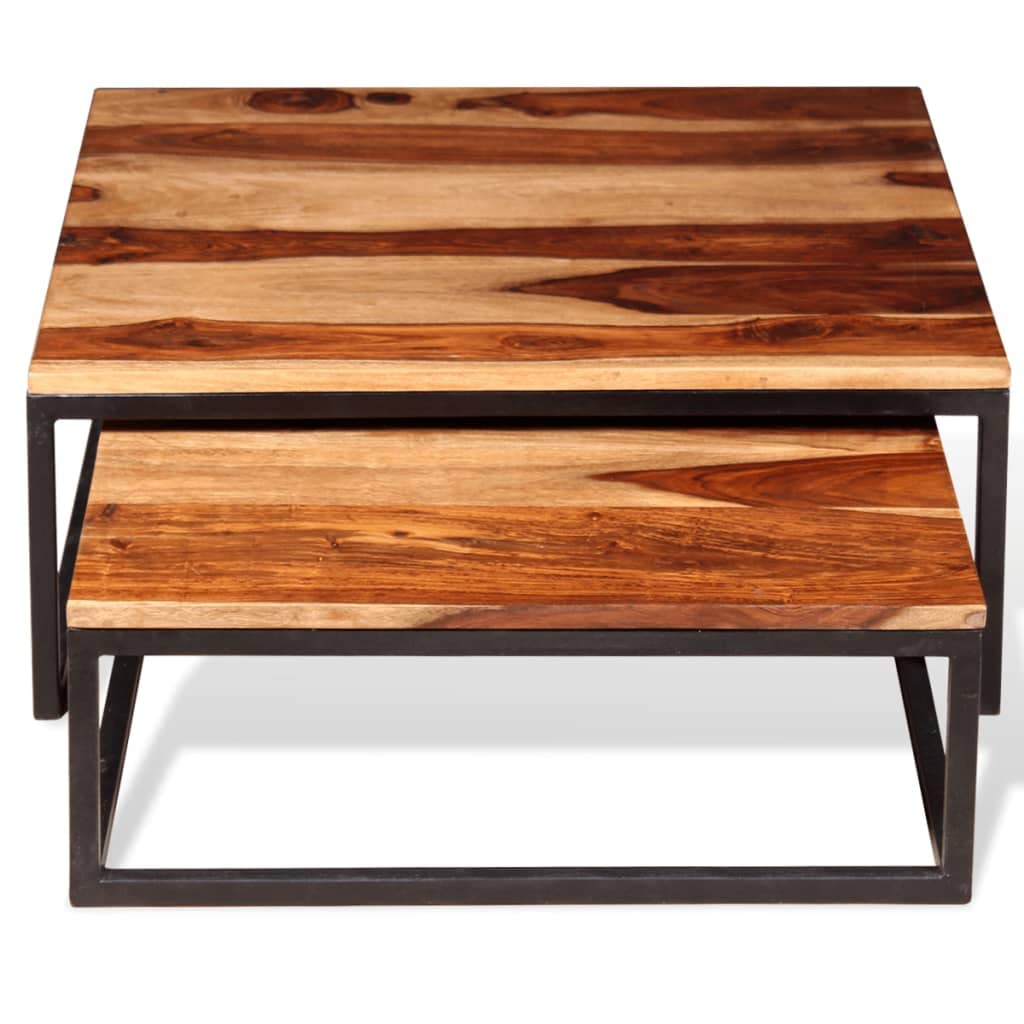 Two Piece Nesting Coffee Table Set Solid Sheesham Wood J181491