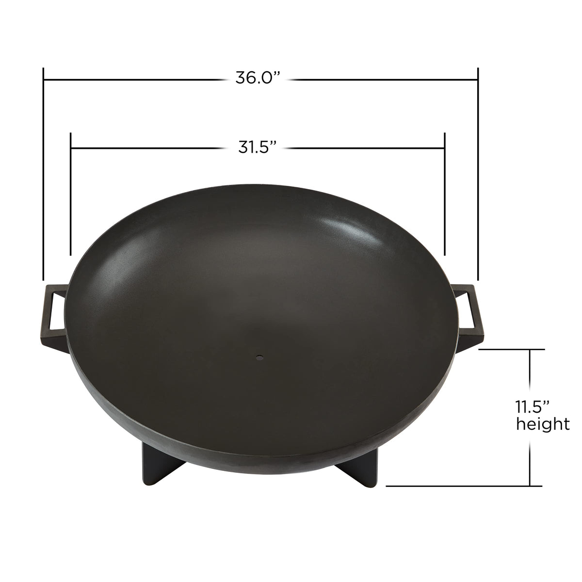 36” Round Wood Burning Steel Fire Pit with Spark Screen, Poker, Log Grate and Storage Cover I5941