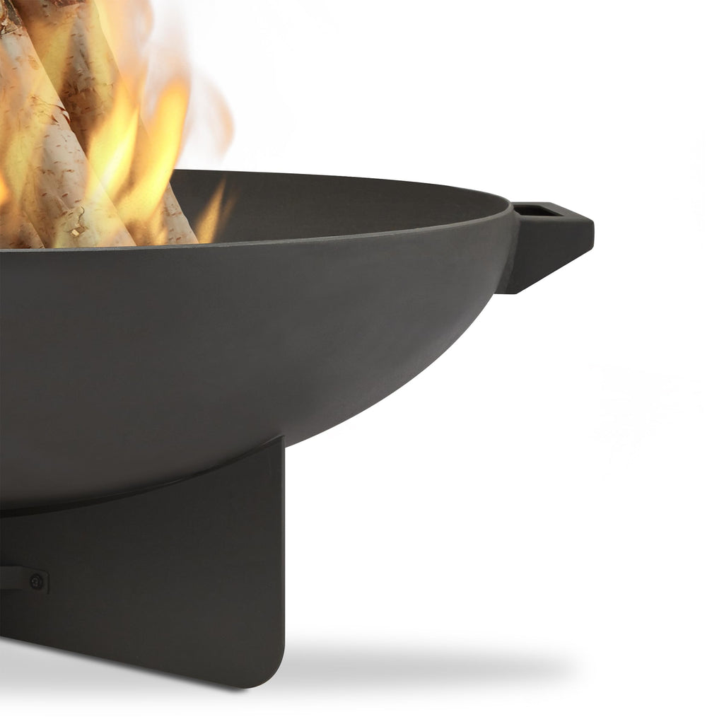 36” Round Wood Burning Steel Fire Pit with Spark Screen, Poker, Log Grate and Storage Cover I5941