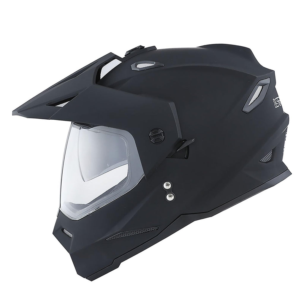 Youth Kids Dual Sport Dual Visor Full Face Helmet Matt Black Z172