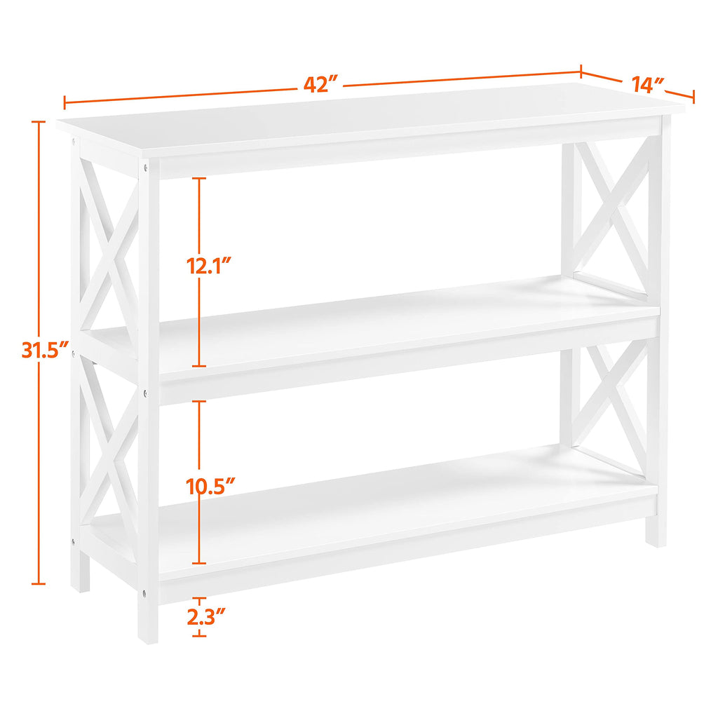 White 3-Tier Narrow Console Table H976168