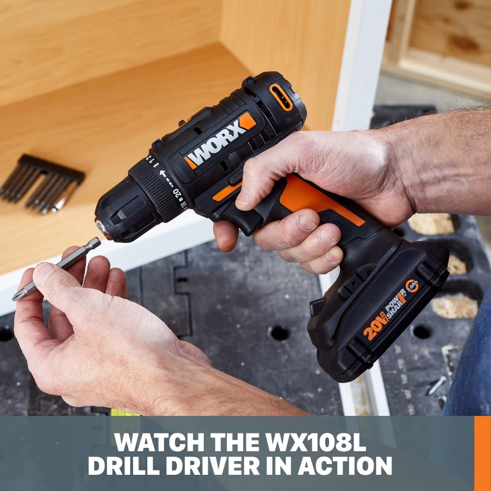 Cordless Drill Driver 20V 3/8-Inch 84-Piece Kit H844