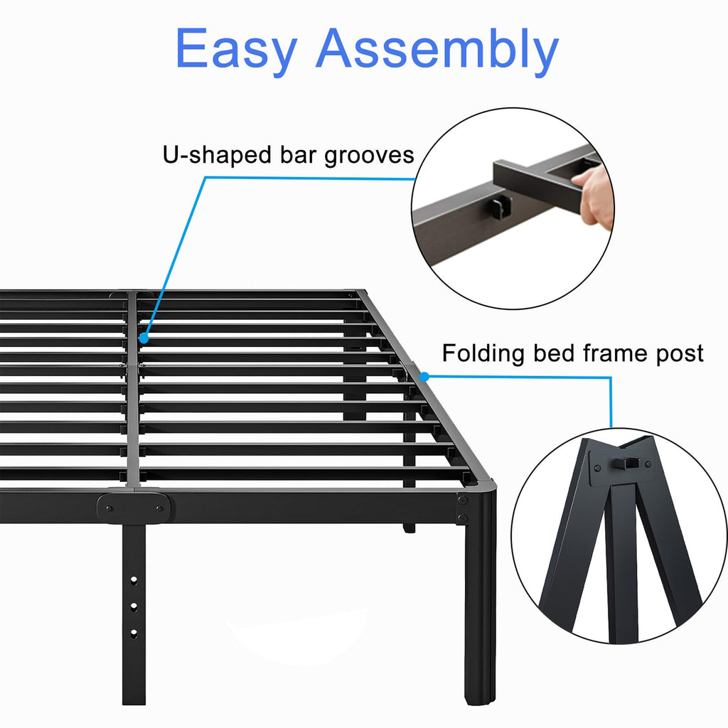 18 Inch High Platform Queen Bed Frame F4631