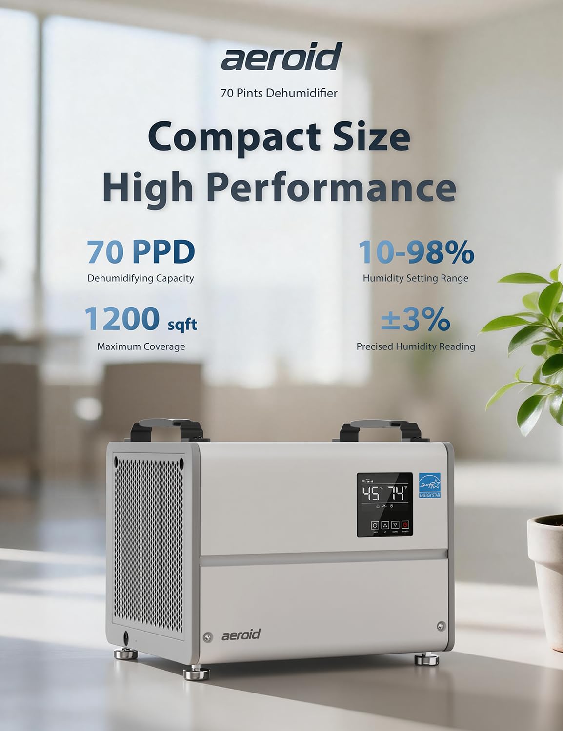 70 Pints Commercial Dehumidifier with Pump and Drain I1954