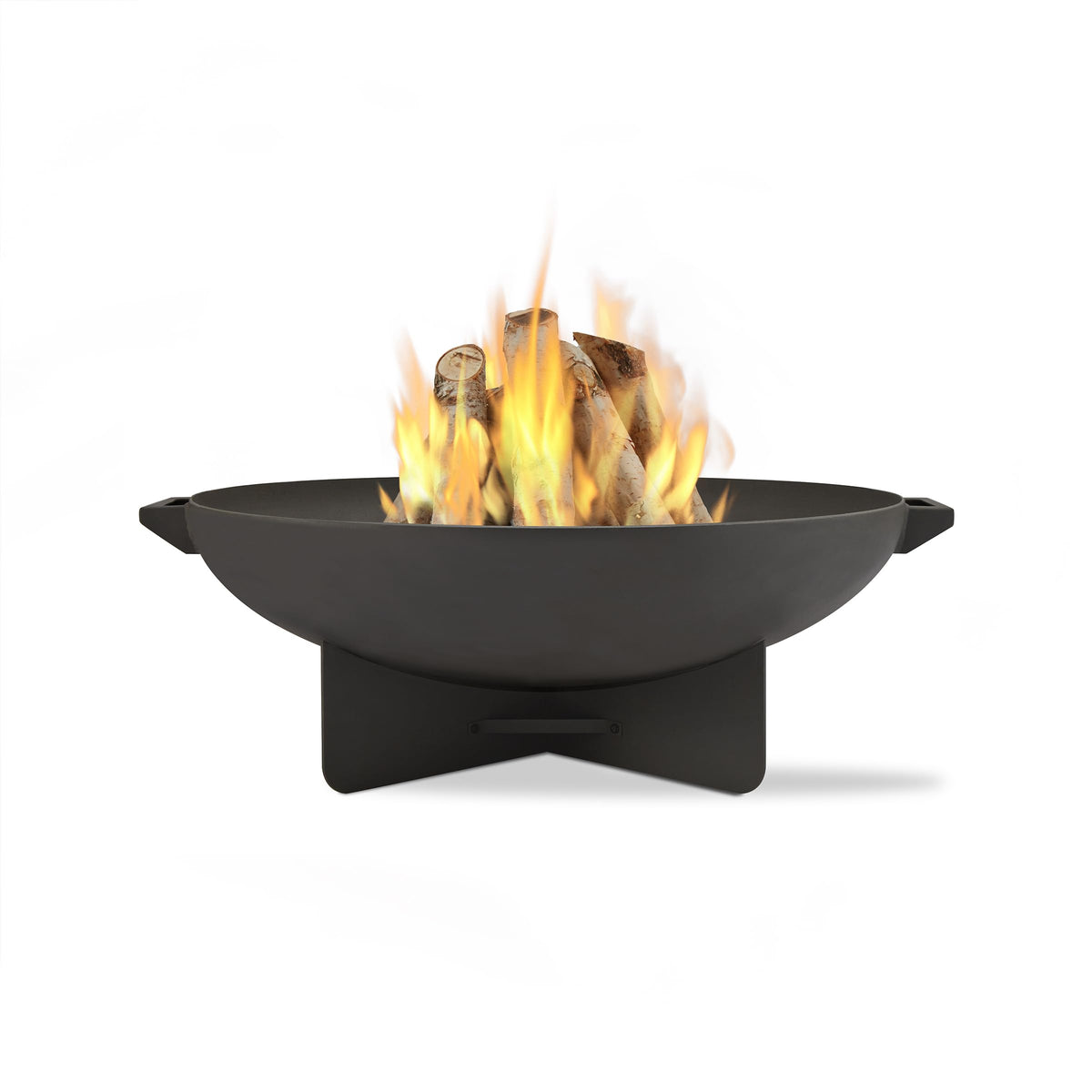 36” Round Wood Burning Steel Fire Pit with Spark Screen, Poker, Log Grate and Storage Cover I5941