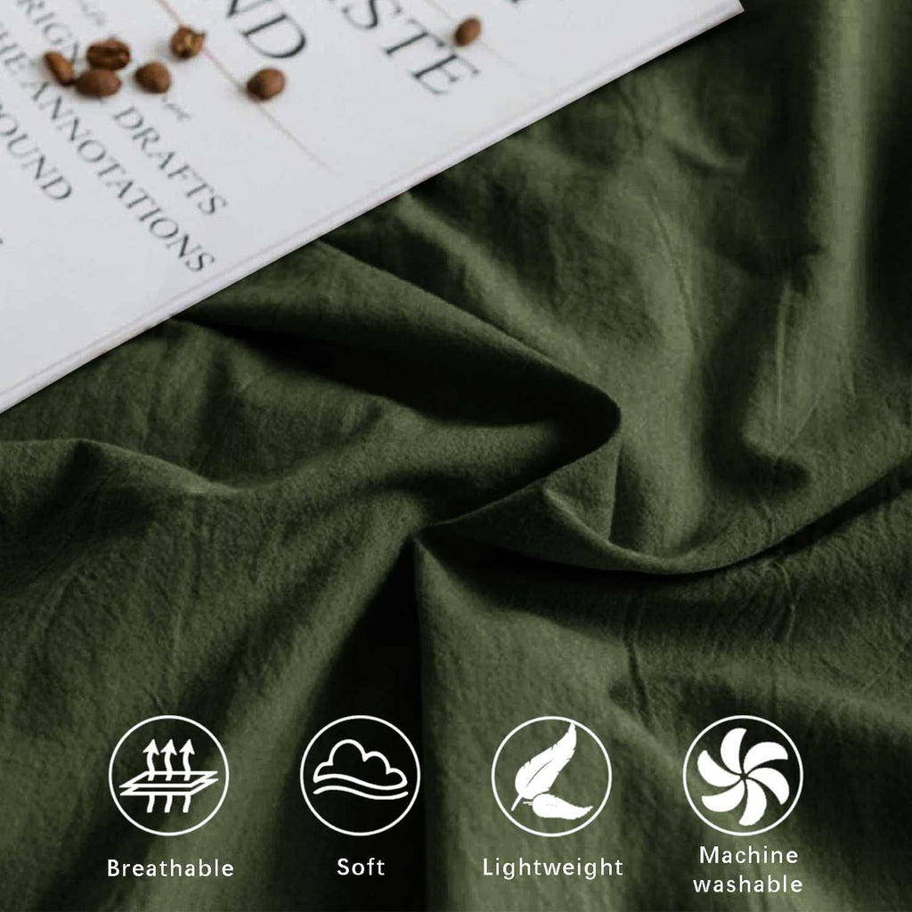 Dark Olive Green King Size 3 Piece Comforter Set C405