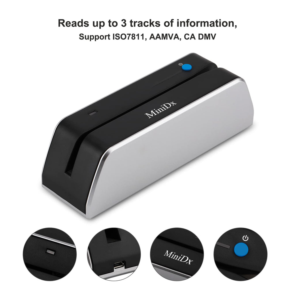 Bluetooth Magnetic Swipe Card Reader Writer Encoder 3-Track B8331