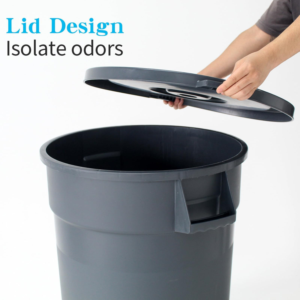 32 Gallon Outdoor Trash Can with Lid and Wheels, 2 Pack G53095