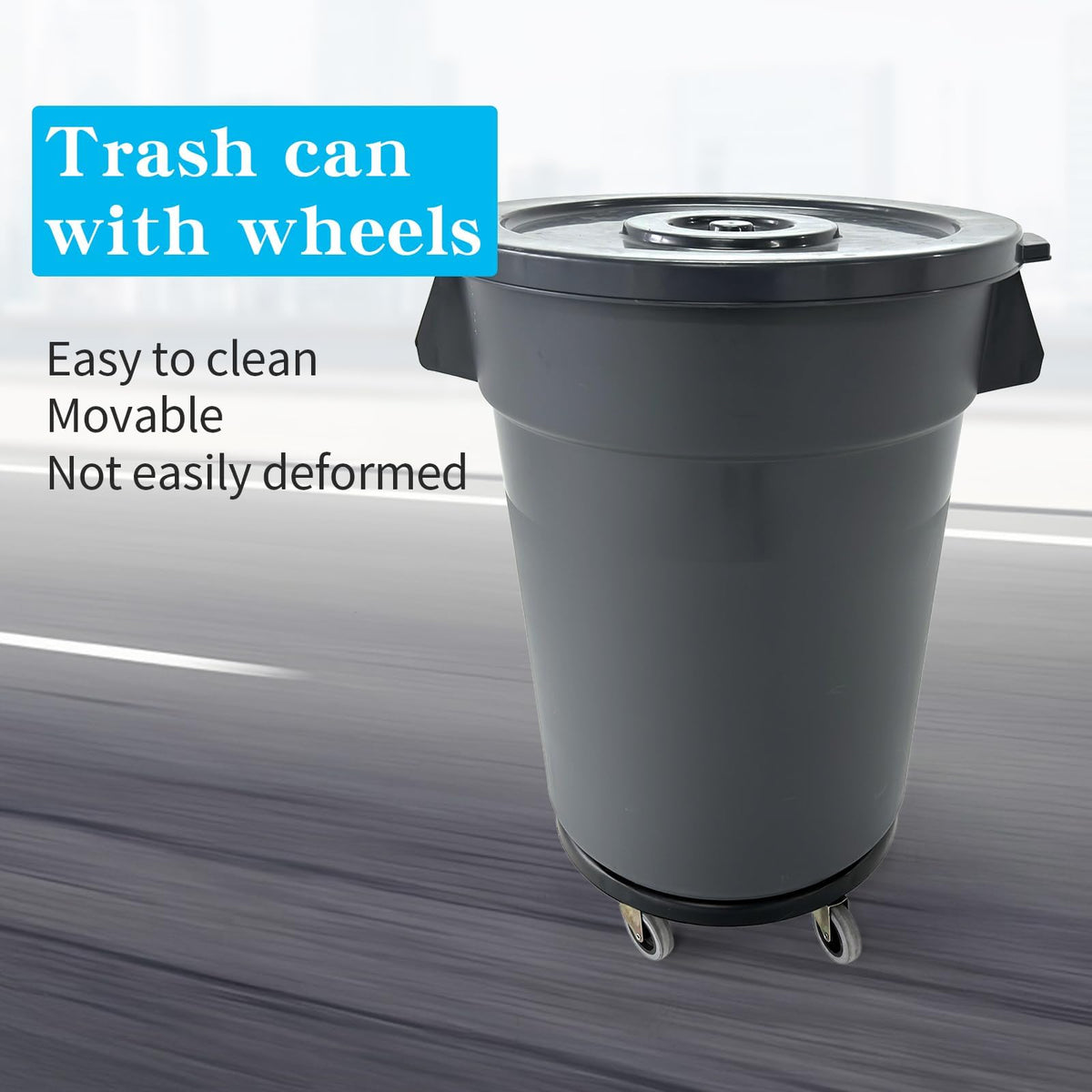 32 Gallon Outdoor Trash Can with Lid and Wheels, 2 Pack G53095