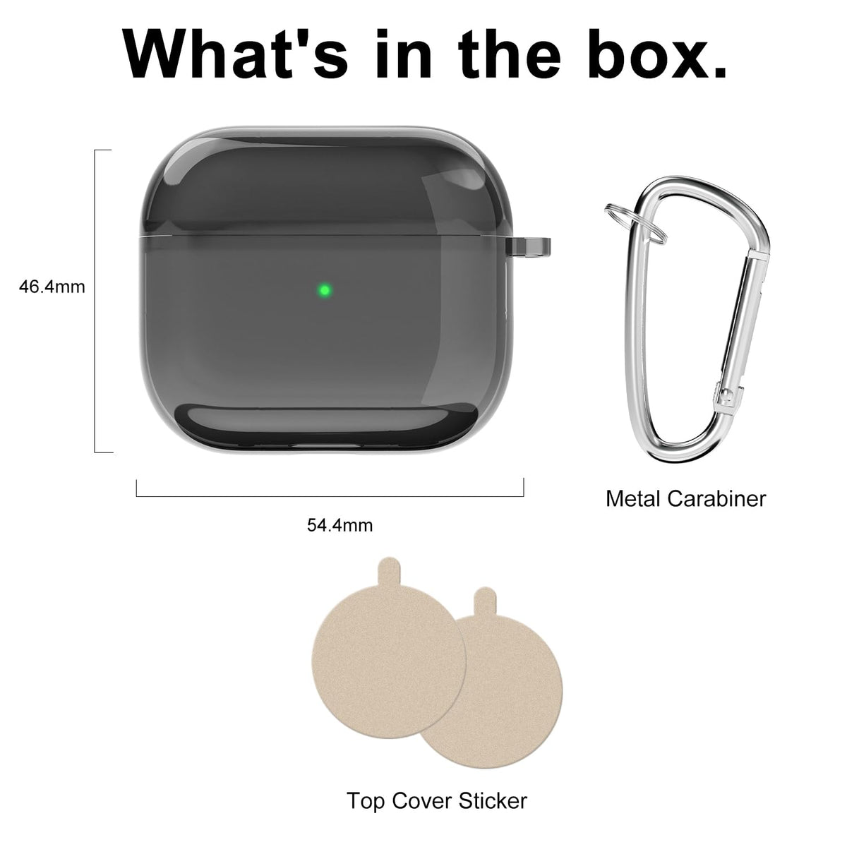 Clear Hard Plastic Airpods 3 Case with Keychain E81619