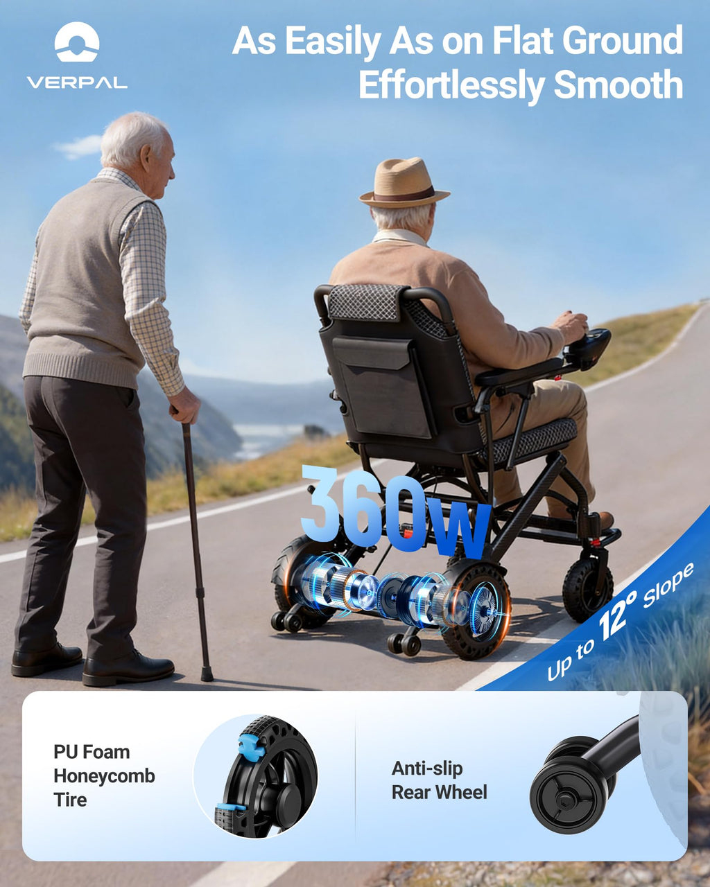 32lbs Foldable Electric Wheelchair 360W Dual Motor 220 lbs Capacity N45693