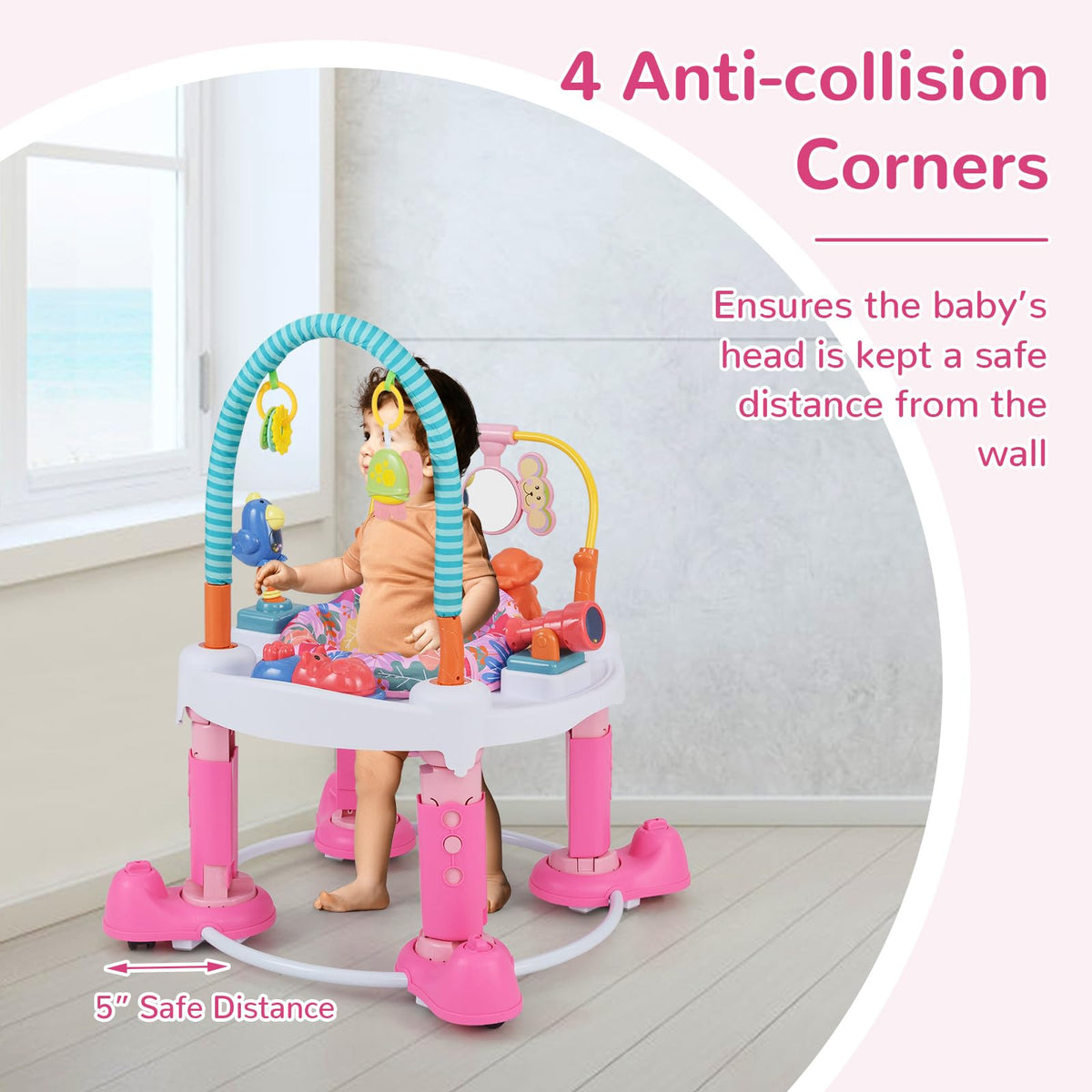 5 in 1 Baby Bouncer Activity Center with 360° Rotating Seat U109459