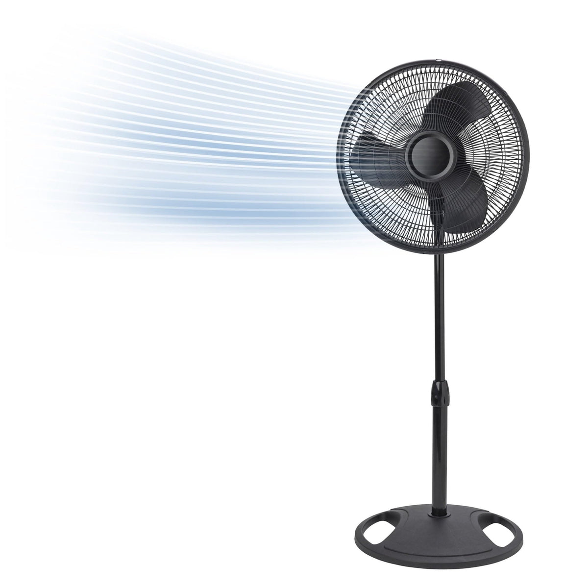 16" Oscillating Pedestal Fan with Adjustable Height and Tilt-Back Head, Black W69339