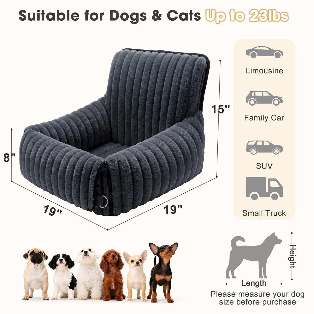 6-in-1 Dog Car Seat up to 23 lbs U639