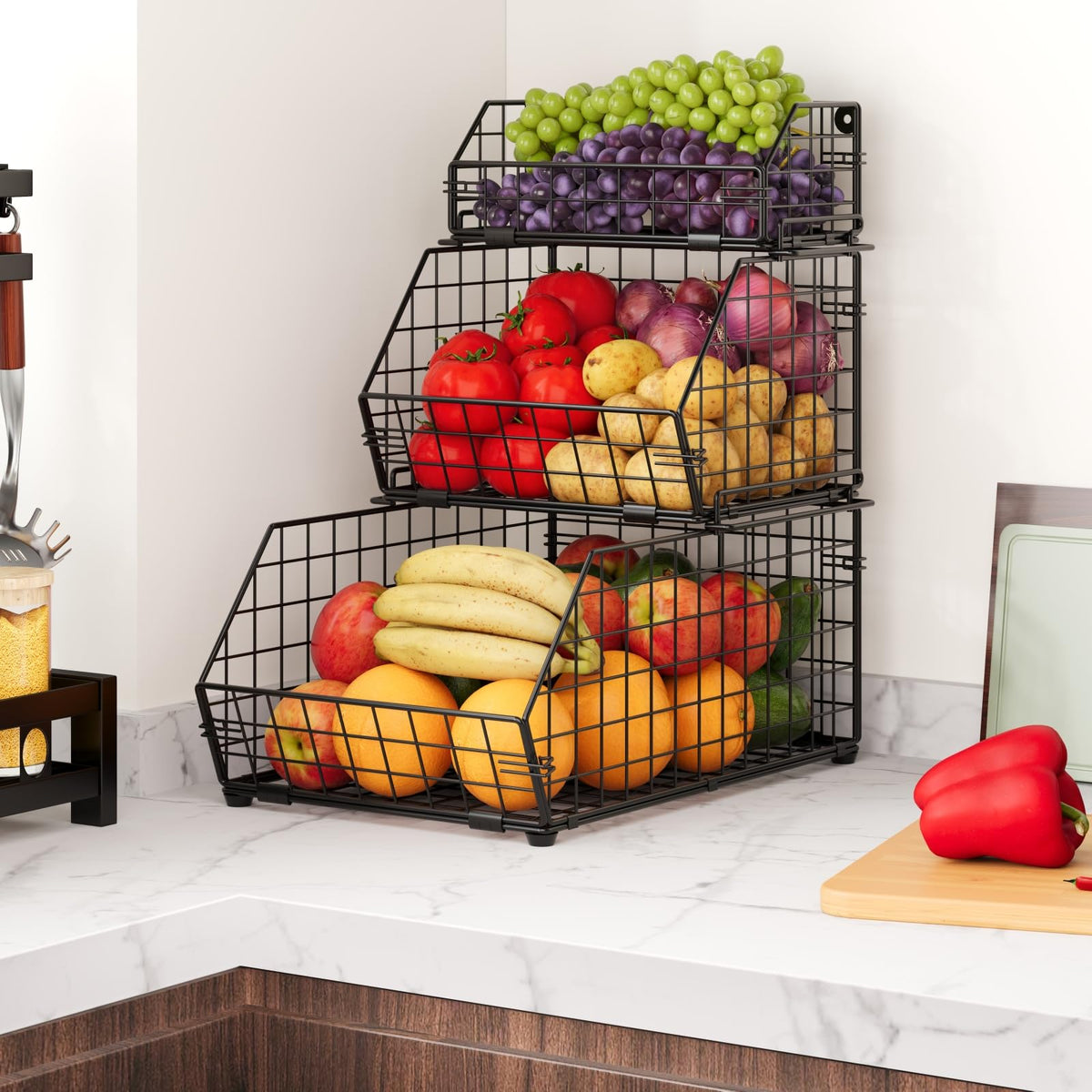 3-Tier Stackable Wire Fruit Basket C68370