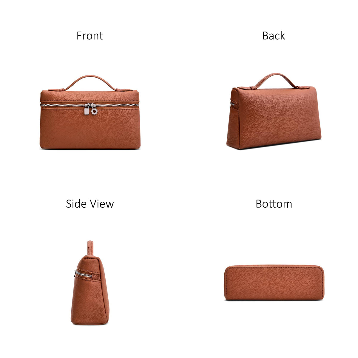 Small Genuine Leather Top-Handle Bag A5969
