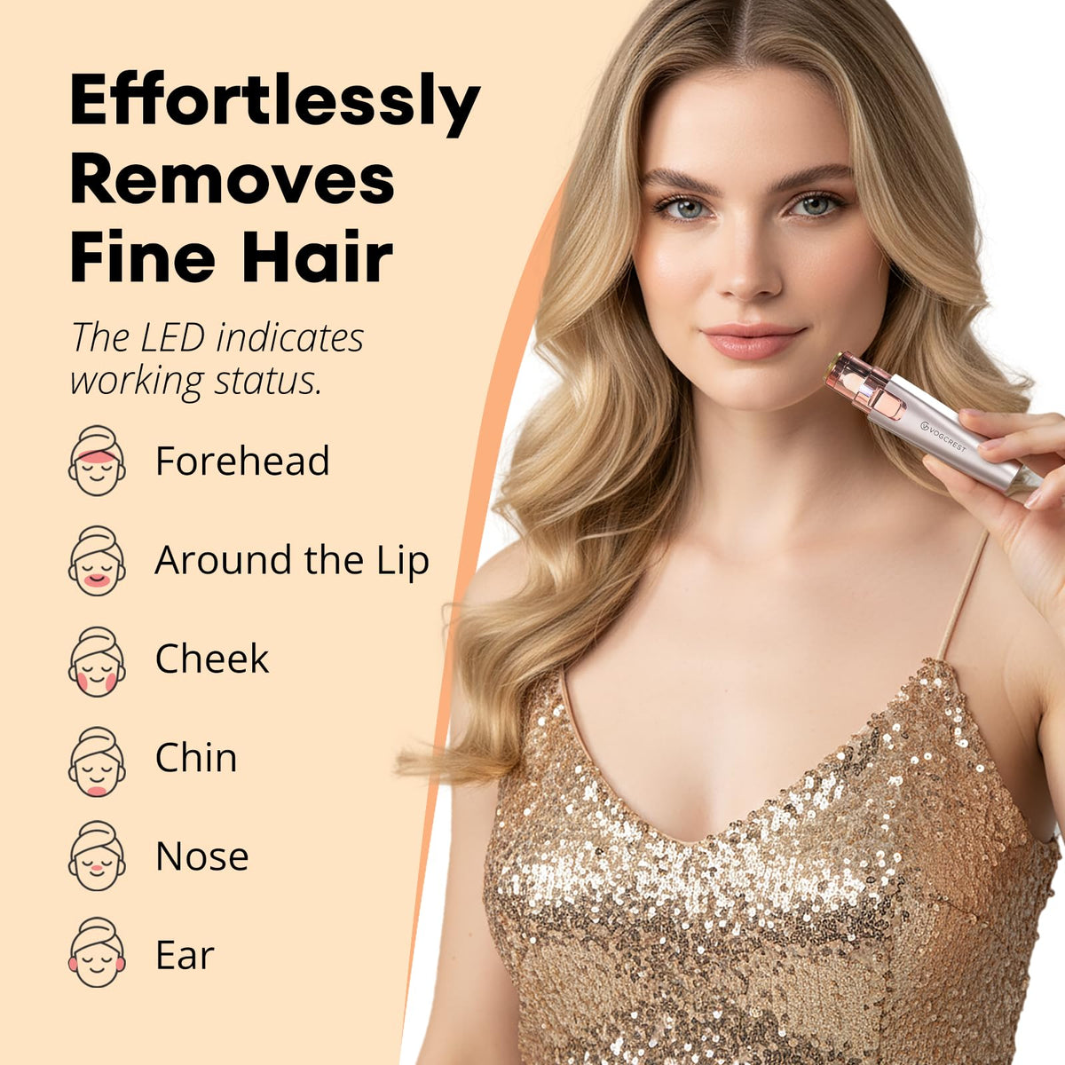 Nose Hair Trimmer 3 in1 Rechargeable Facial Hair Removal & Eyebrow Shaver N834957