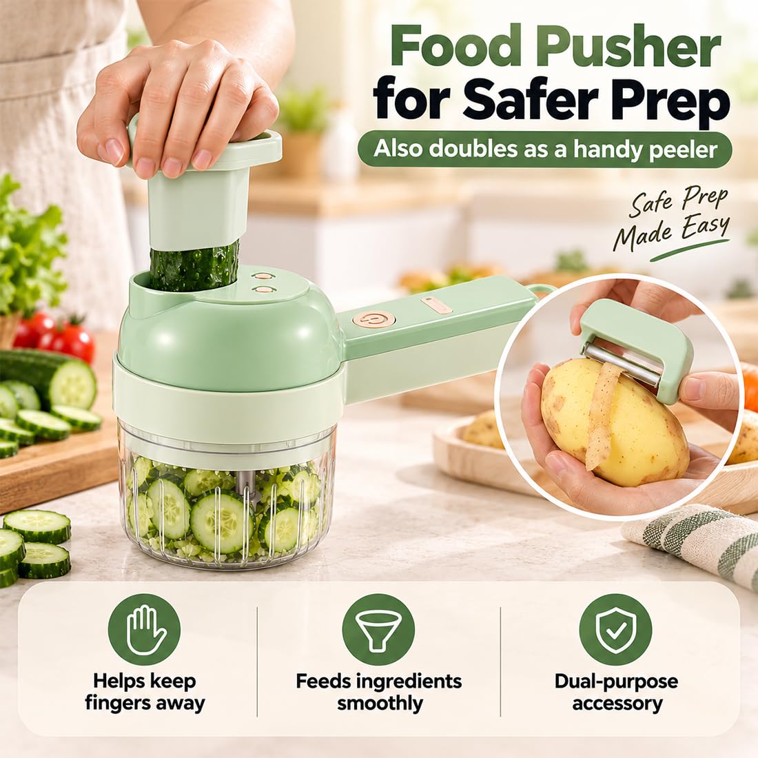 4 in 1 Wireless Electric Vegetable Chopper I616