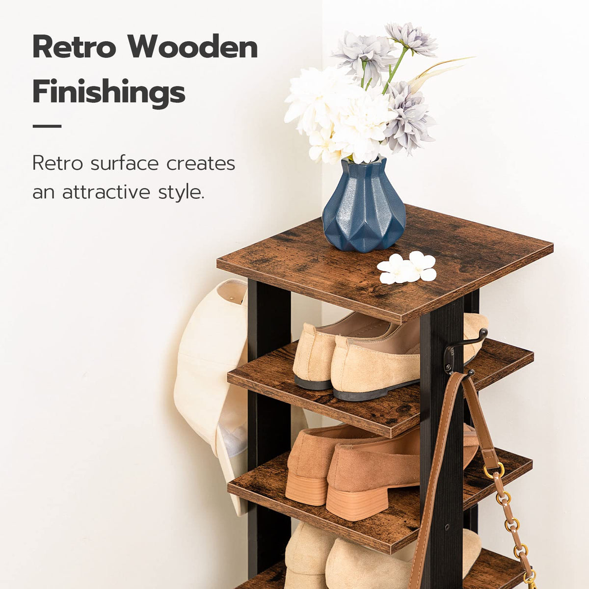 8 Tiers Vertical Wooden Shoe Rack R9889