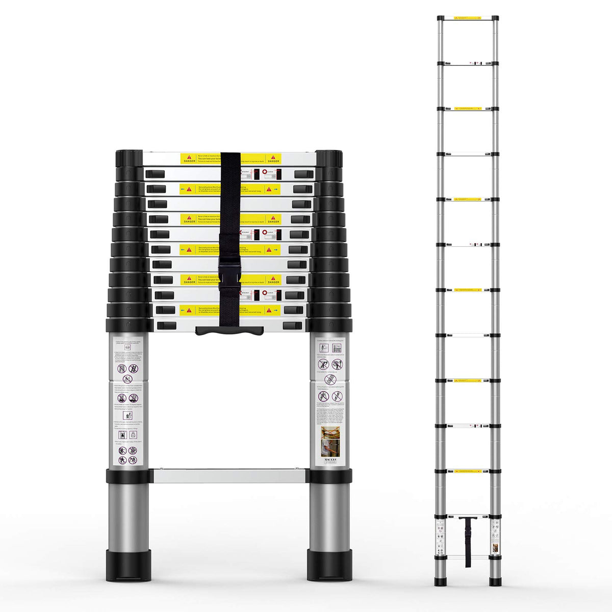 Telescoping Extension Ladder 12.5FT Aluminum with Carry Bag U153858