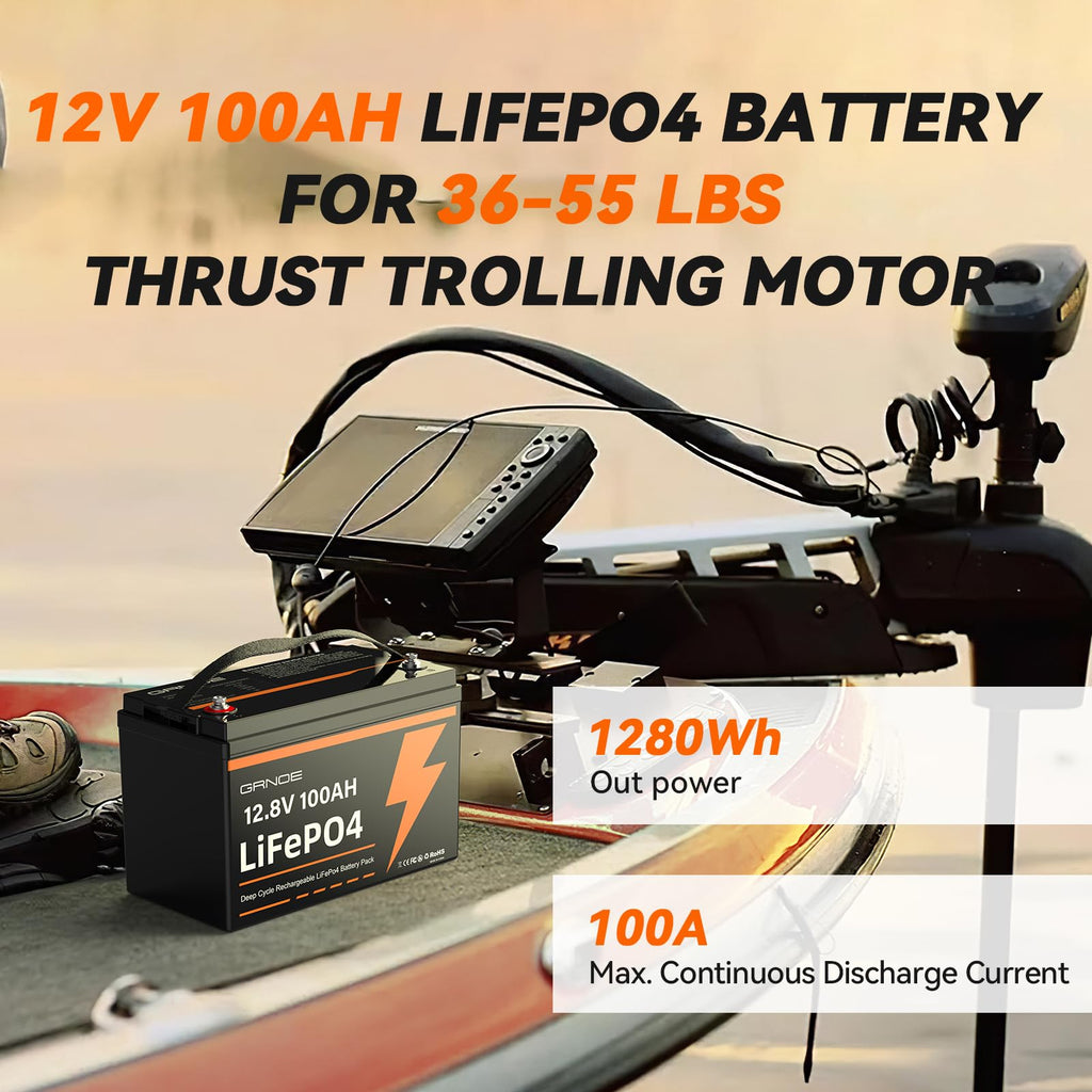 12V 100Ah LiFePO4 Lithium Battery 2-Pack with 100A BMS D80587