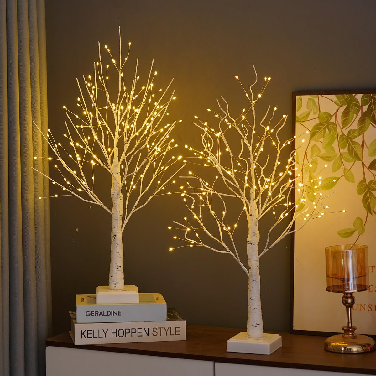 2 Pack Artificial Tree Lamp with Timer T24937