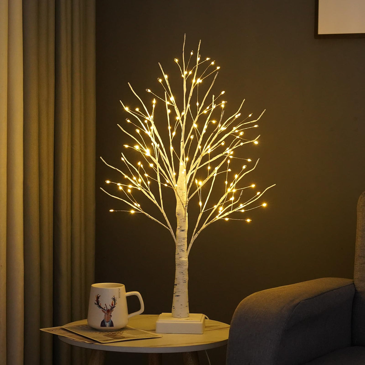 2 Pack Artificial Tree Lamp with Timer T24937