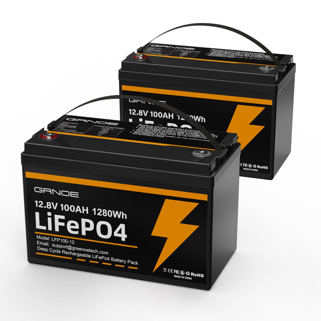 12V 100Ah LiFePO4 Lithium Battery 2-Pack with 100A BMS D80587