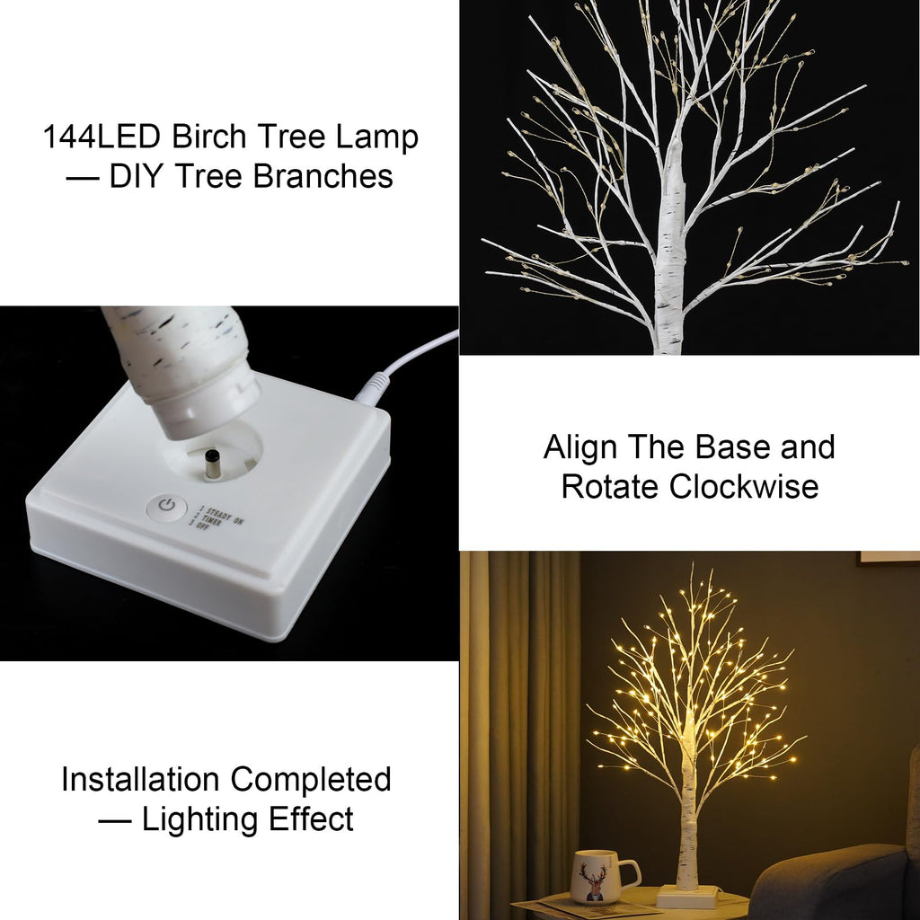 2 Pack Artificial Tree Lamp with Timer T24937