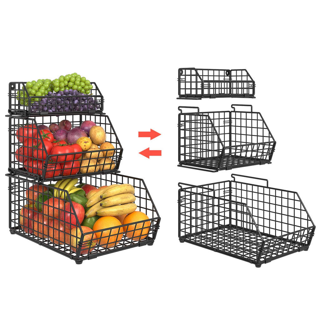 3-Tier Stackable Wire Fruit Basket C68370