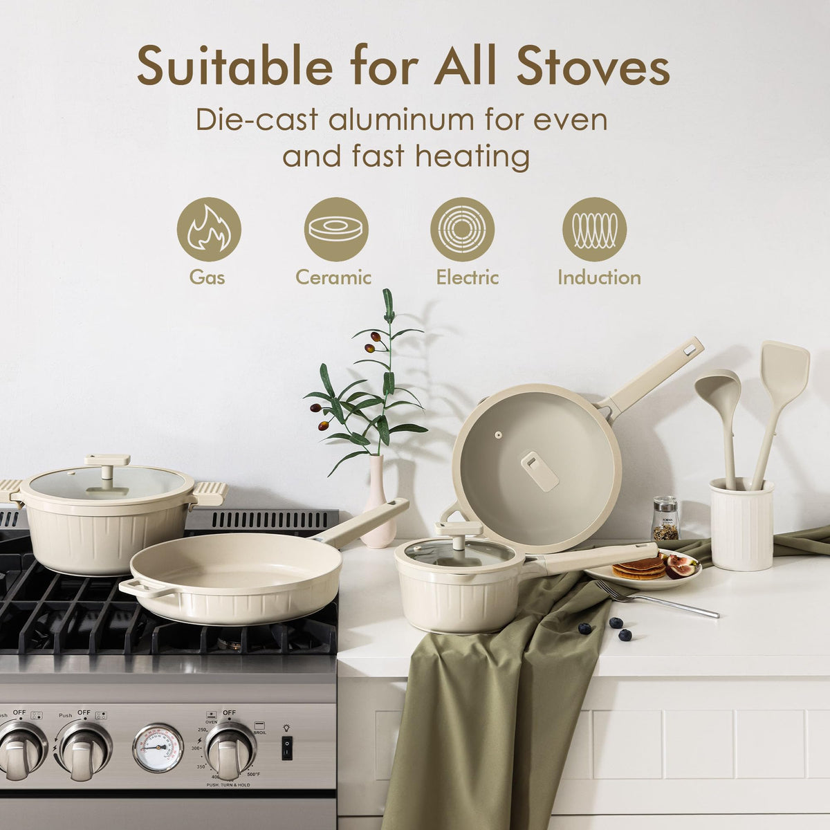 14 Pc Non Stick Ceramic Cookware Set L733486