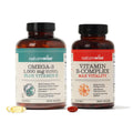 1000mg Omega 3 600mg EPA 400mg DHA 180ct & Vitamin B Complex 150 Softgels Y69260
