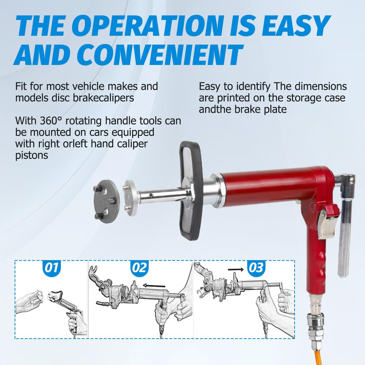 28-Piece Heavy Duty Pneumatic Brake Caliper Compression Tool Set with 23 Adapters Q2273