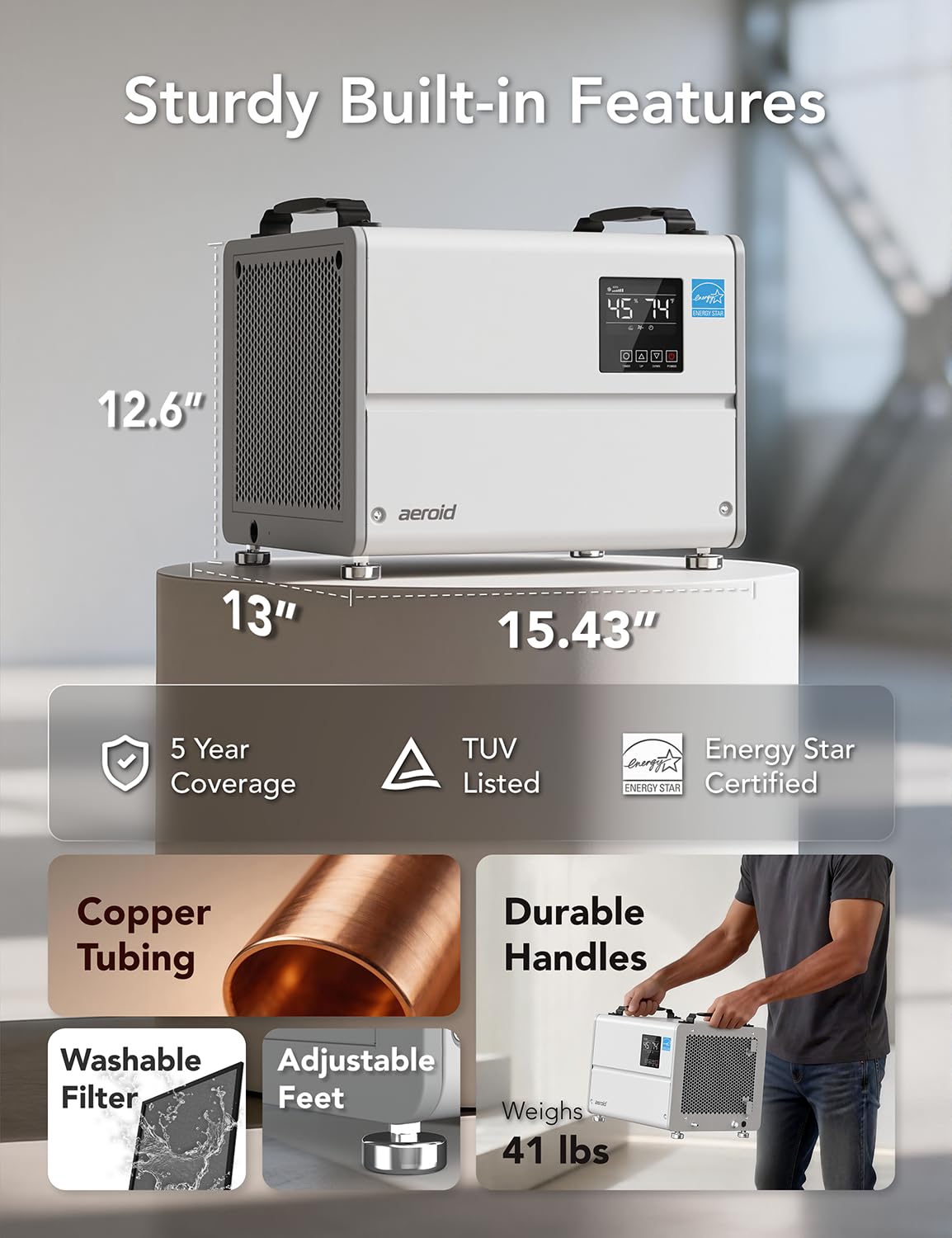 70 Pints Commercial Dehumidifier with Pump and Drain I1954