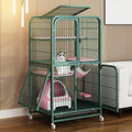 4-Tier Metal Cat Enclosure with Removable Tray & Wheels F70332