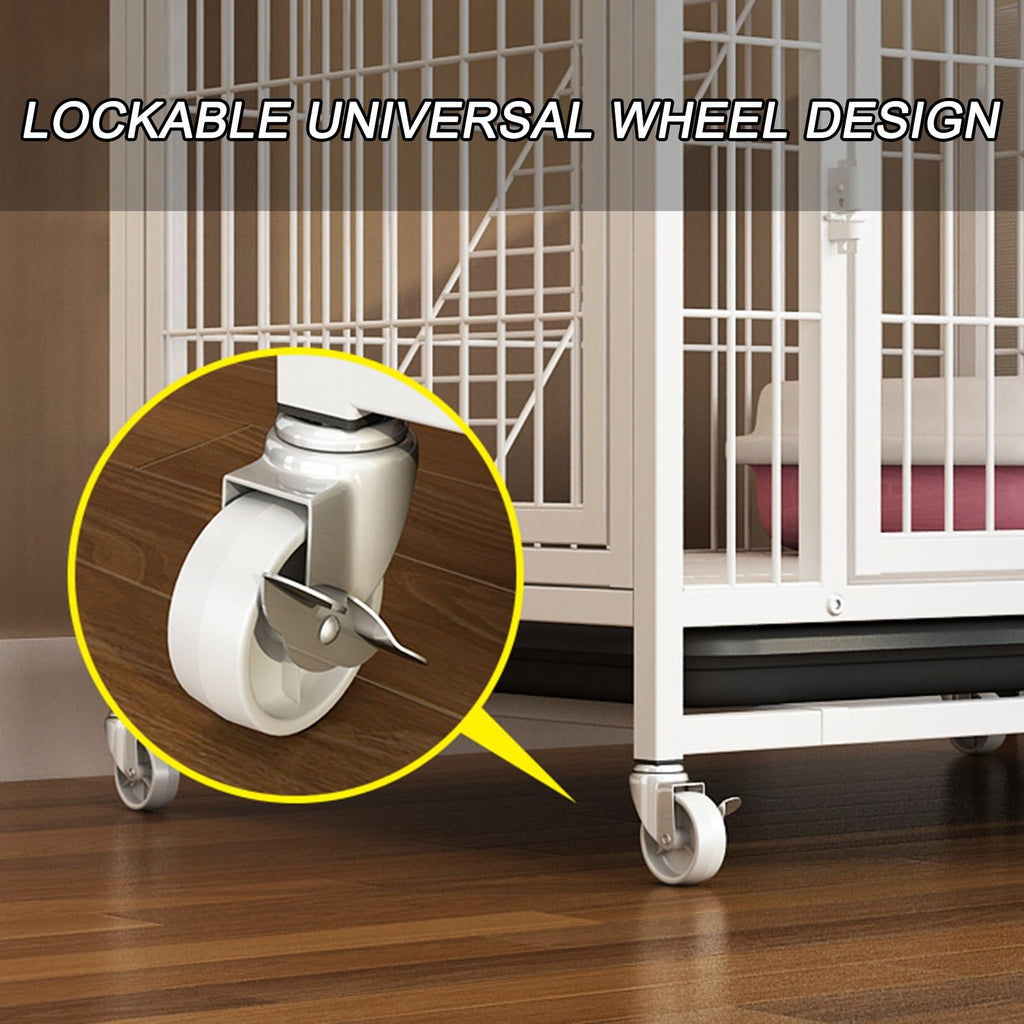 4-Tier Metal Cat Enclosure with Removable Tray & Wheels F70332