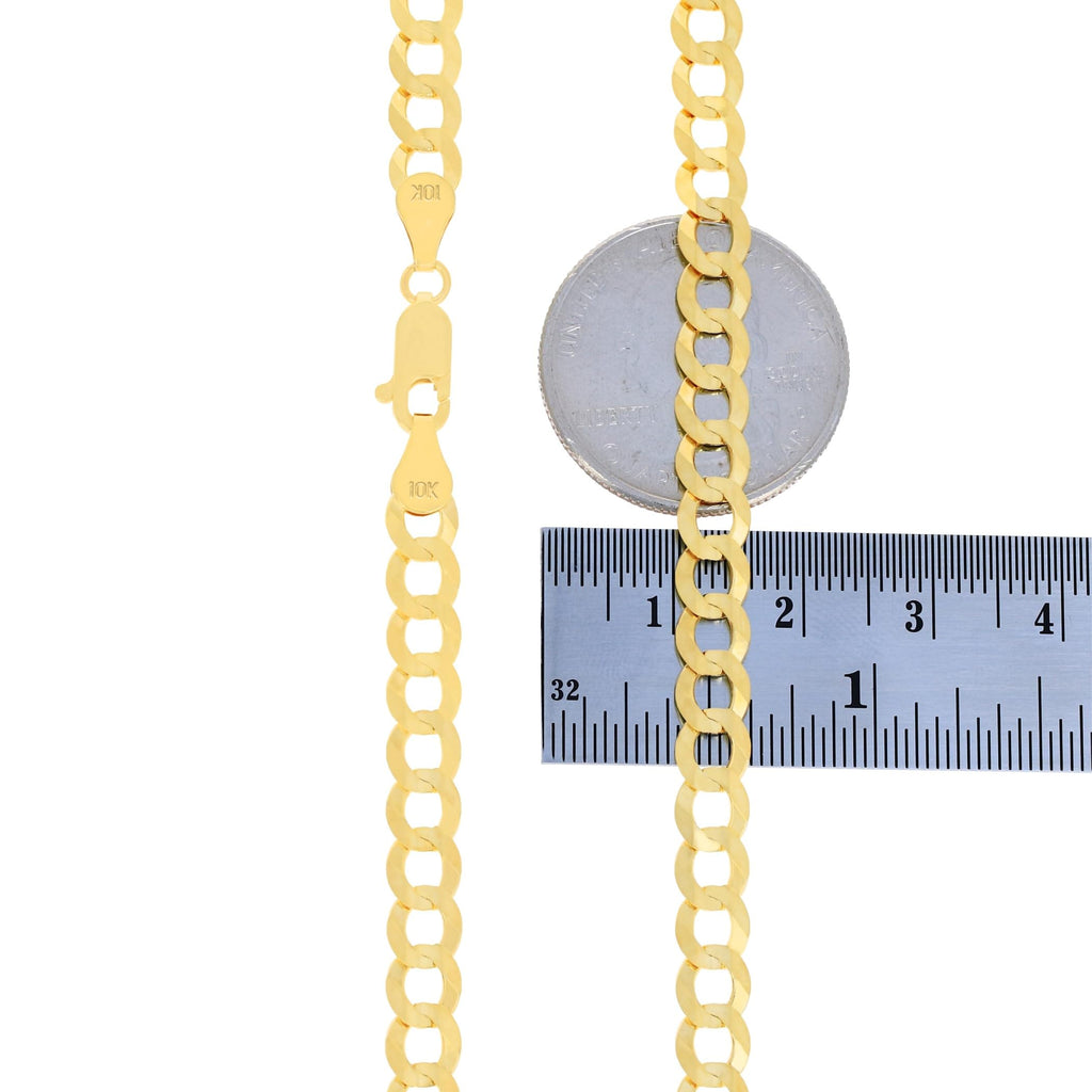 10K Yellow Gold Cuban Curb Link Chain Necklace S2098