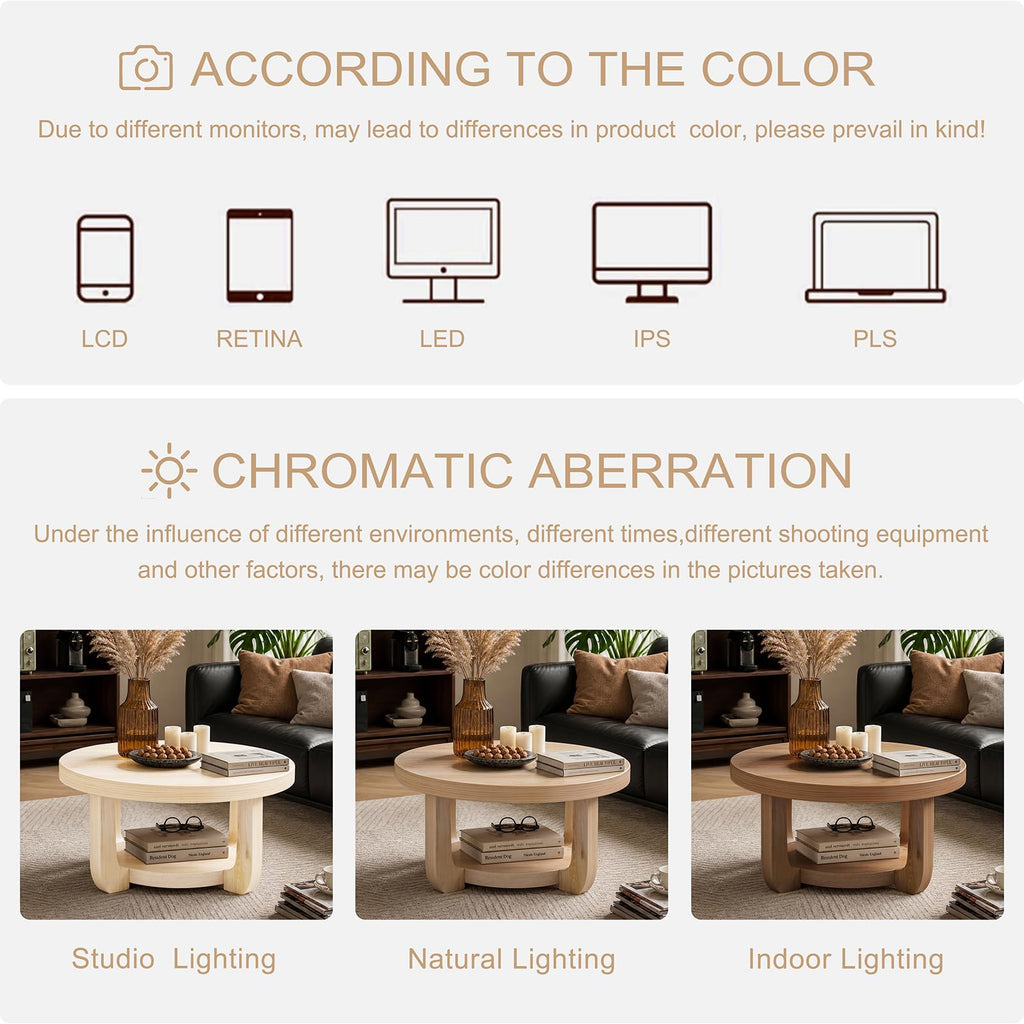 Round 2-Tier Coffee Table with Storage T40111