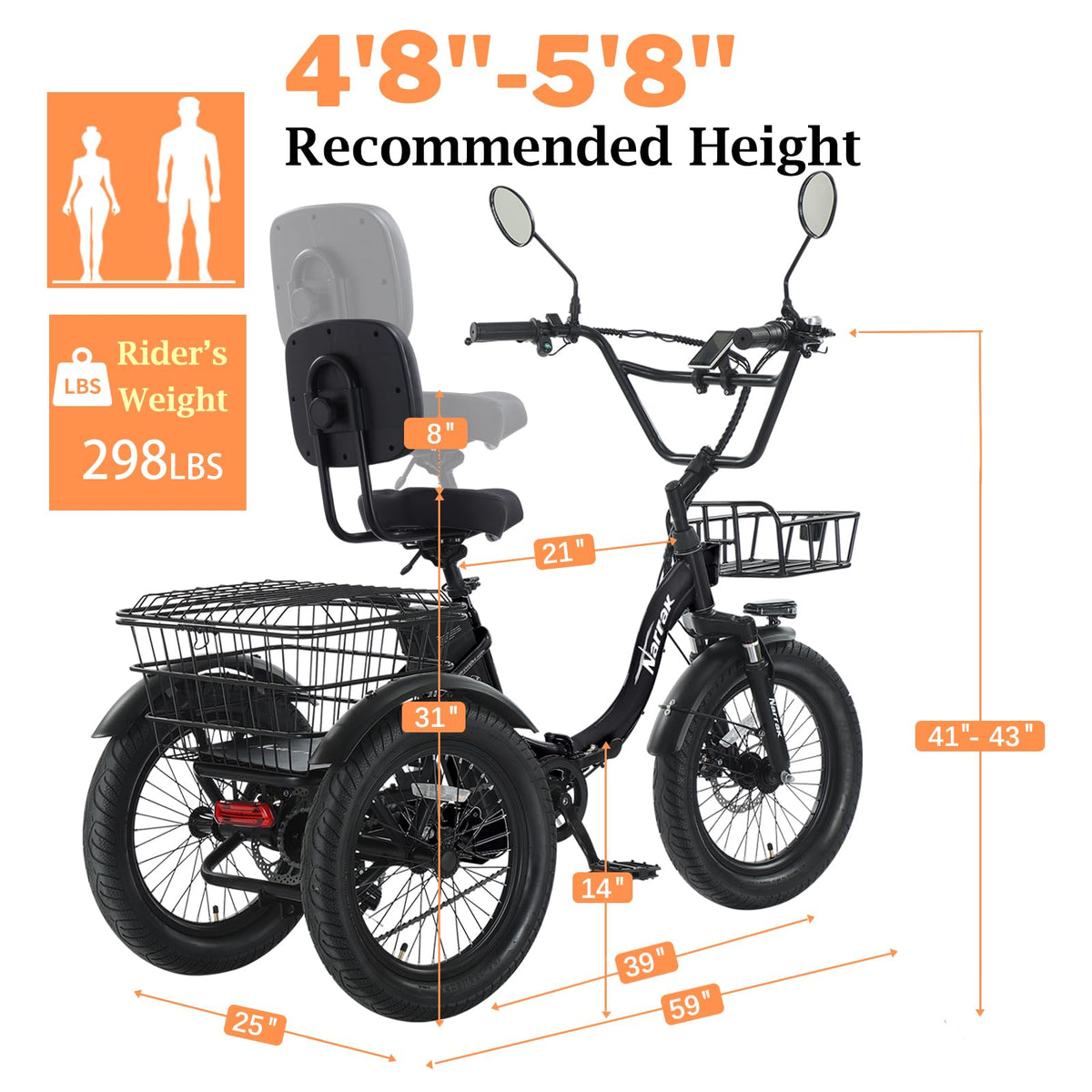 Fat Tire Folding Electric Tricycle G90226