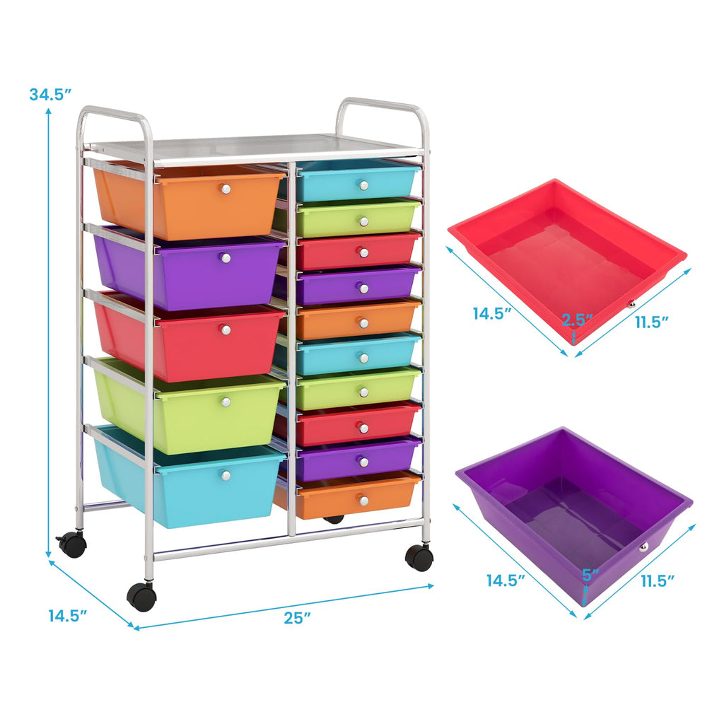 15 Drawer Rolling Storage Cart L394412