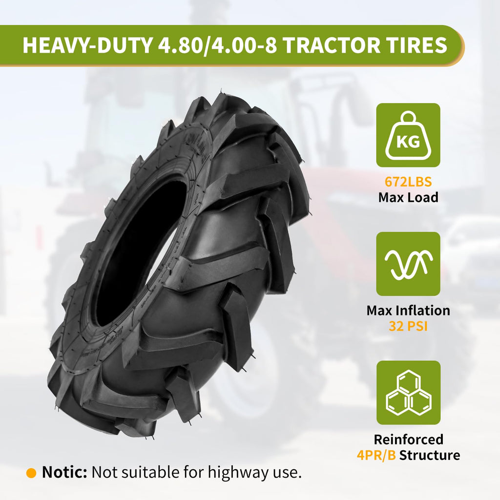 4.80/4.00-8 Tubeless Turf Tires Set of 2 I742146
