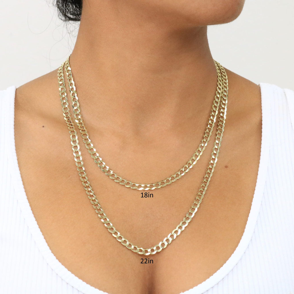 10K Yellow Gold Cuban Curb Link Chain Necklace S2098