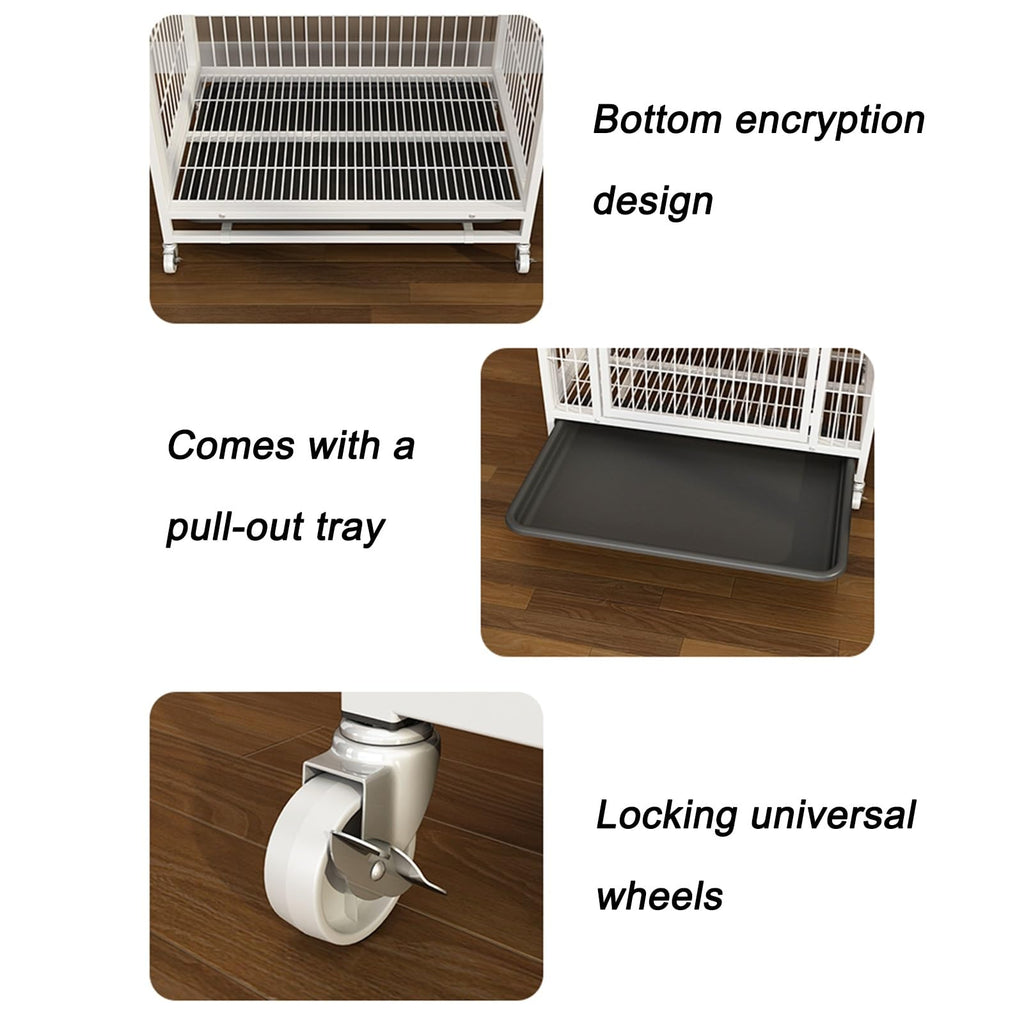 4-Tier Metal Cat Enclosure with Removable Tray & Wheels F70332
