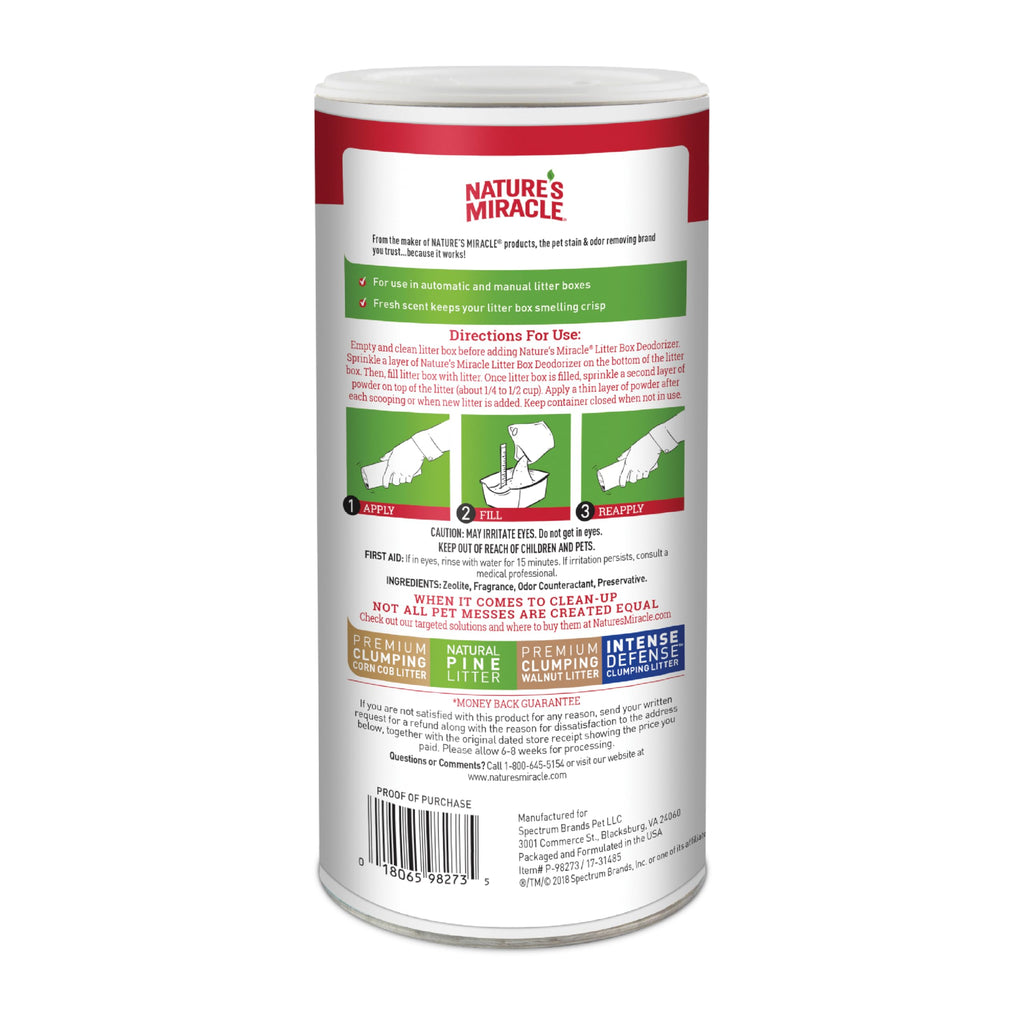 Unscented Cat Litter Box Deodorizer Powder 20 Ounces Pack of 6 K245374
