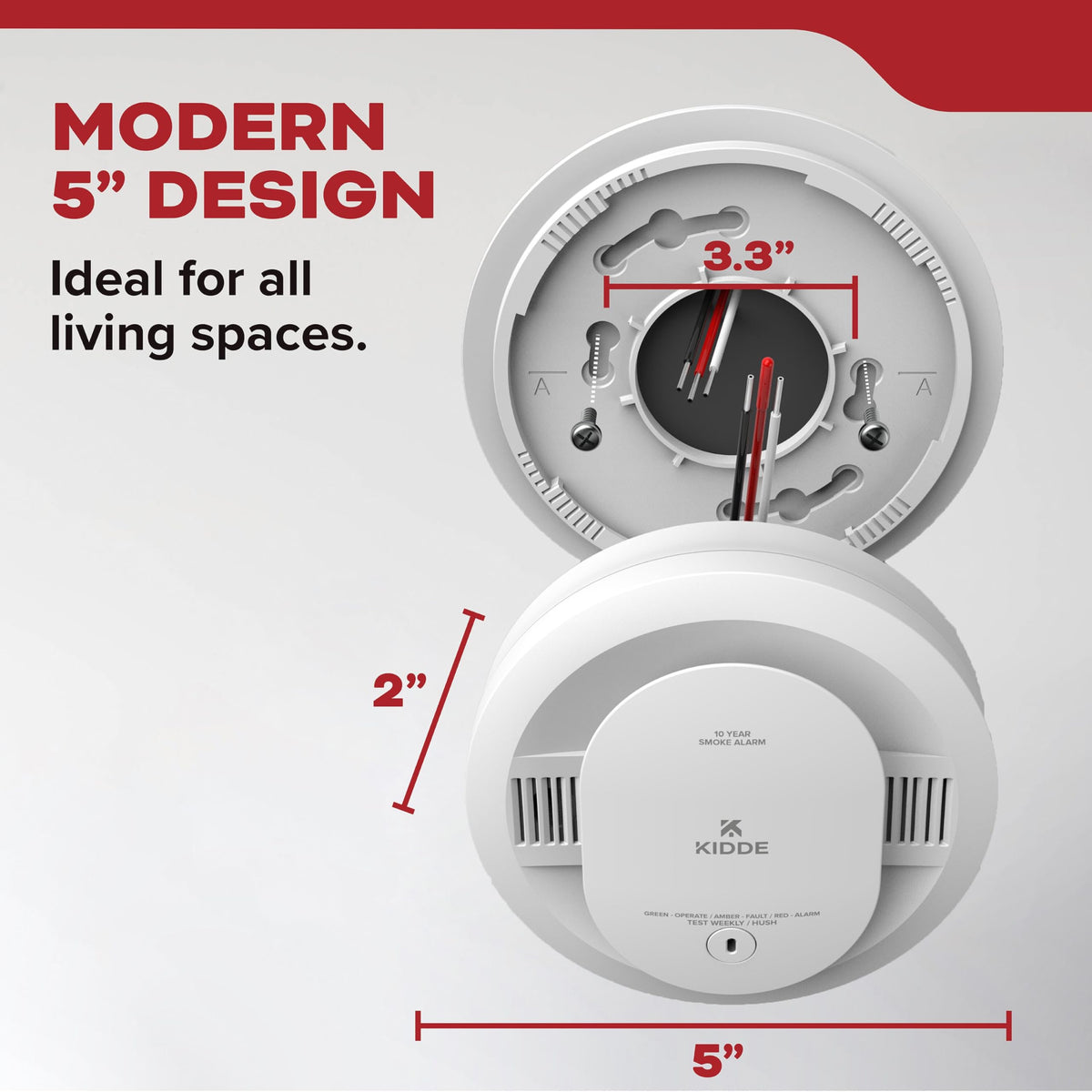 Smoke Detector, Hardwired with AA Battery Backup, 3 Pack I610767