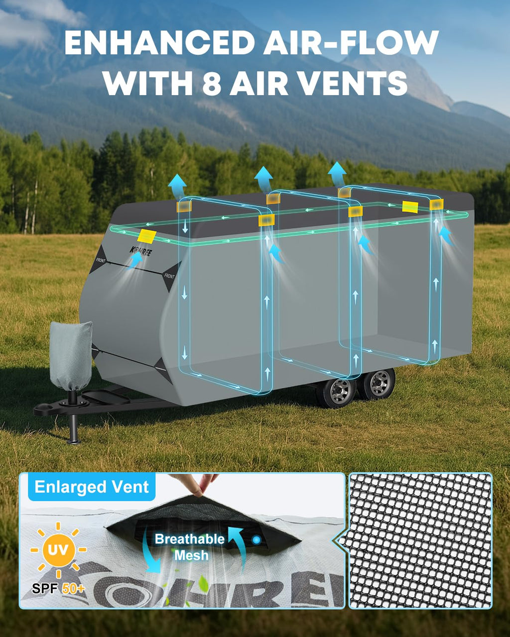 22-24 ft Travel Trailer Cover with 8 Vents N97384